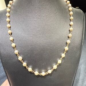 14k yellow gold and pearl necklace